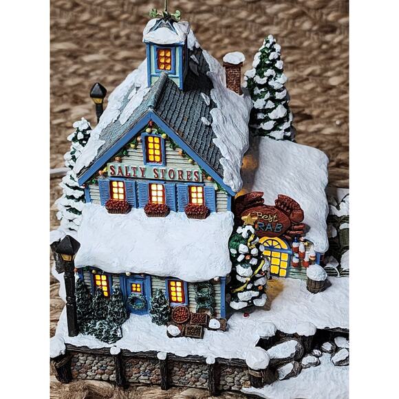 Danbury Mint Christmas Cove Salty Stores General Market Holiday Snow Village - Picture 3 of 11